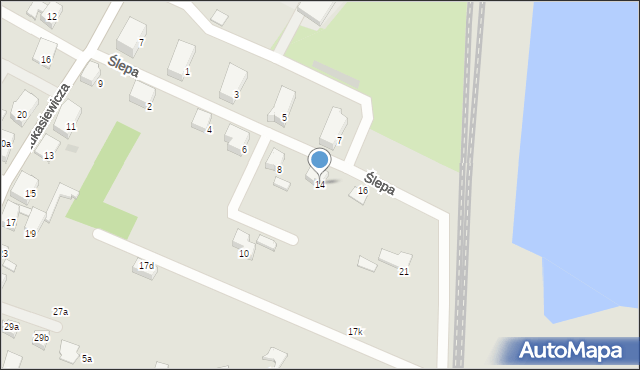 Czechowice-Dziedzice, Ślepa, 14, mapa Czechowic-Dziedzic