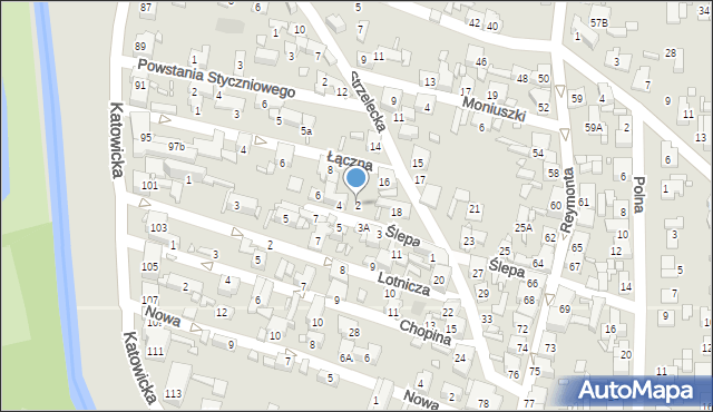 Czeladź, Ślepa, 2, mapa Czeladź