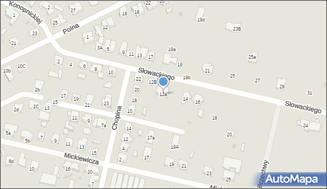 Czempiń, Słowackiego Juliusza, 12a, mapa Czempiń