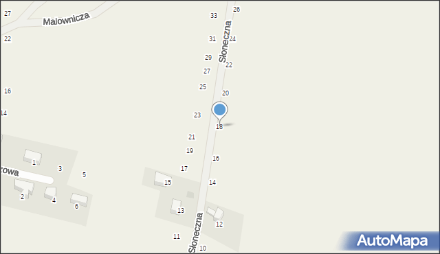 Czernichów, Słoneczna, 18, mapa Czernichów