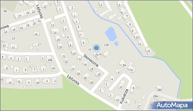 Czerwieńsk, Słoneczna, 13, mapa Czerwieńsk