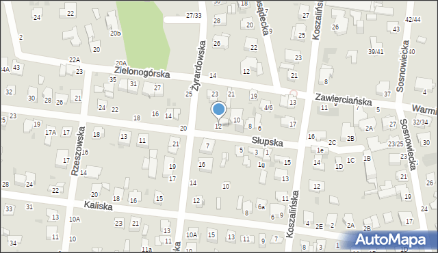Częstochowa, Słupska, 12, mapa Częstochowy