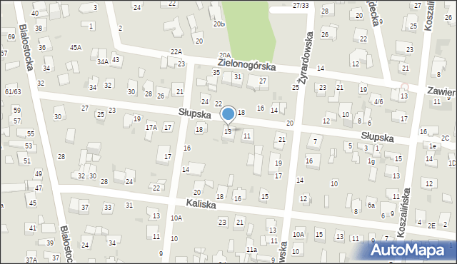 Częstochowa, Słupska, 13, mapa Częstochowy