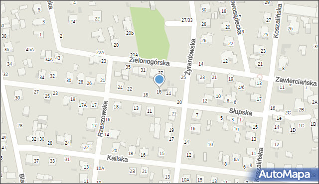 Częstochowa, Słupska, 16, mapa Częstochowy