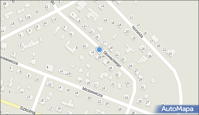 Czyżew, Słowackiego Juliusza, 14, mapa Czyżew