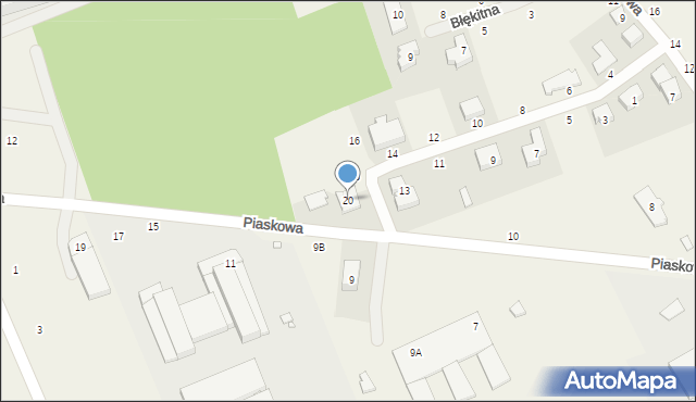 Dąbrowa, Słoneczna, 20, mapa Dąbrowa