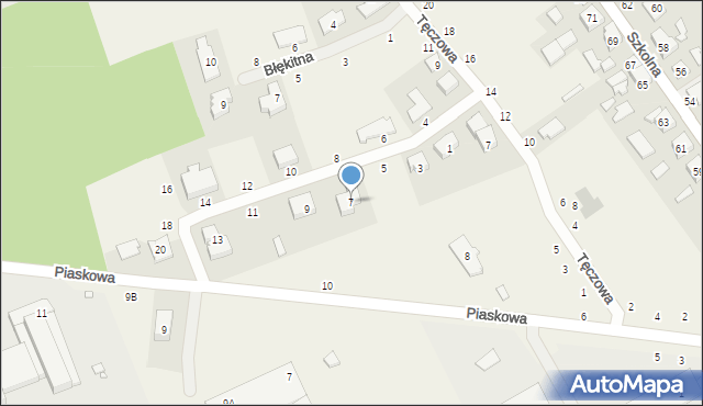 Dąbrowa, Słoneczna, 7, mapa Dąbrowa