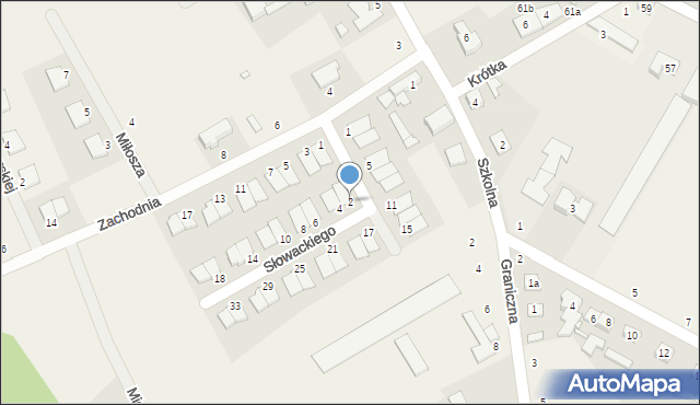 Dąbrowa, Słowackiego Juliusza, 2, mapa Dąbrowa