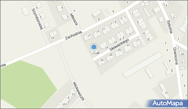 Dąbrowa, Słowackiego Juliusza, 20, mapa Dąbrowa