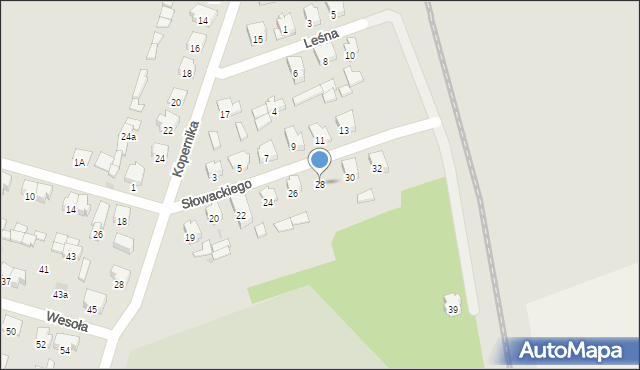 Dąbrowa Białostocka, Słowackiego Juliusza, 28, mapa Dąbrowa Białostocka