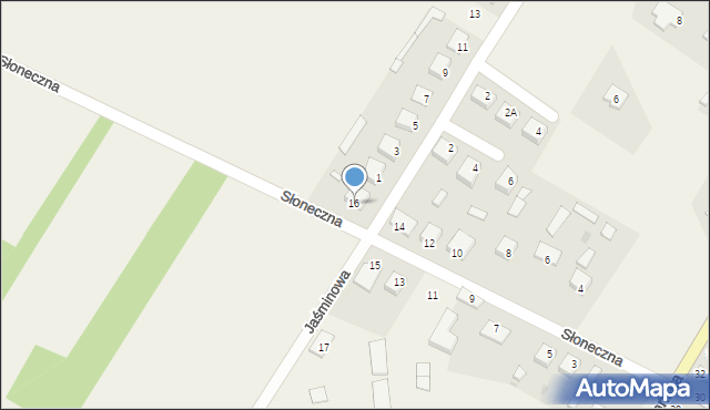 Dąbrowa Zielona, Słoneczna, 16, mapa Dąbrowa Zielona