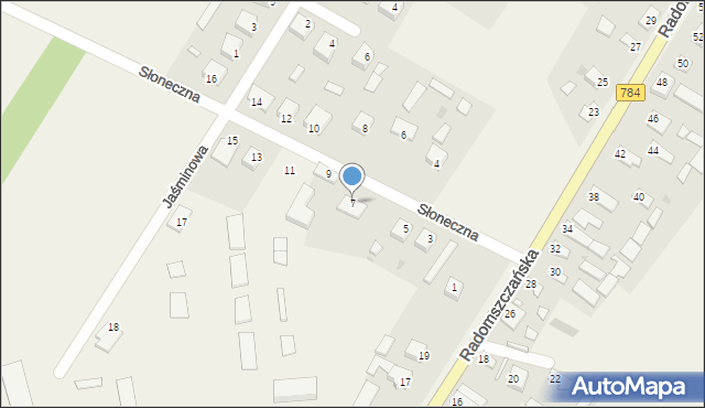 Dąbrowa Zielona, Słoneczna, 7, mapa Dąbrowa Zielona