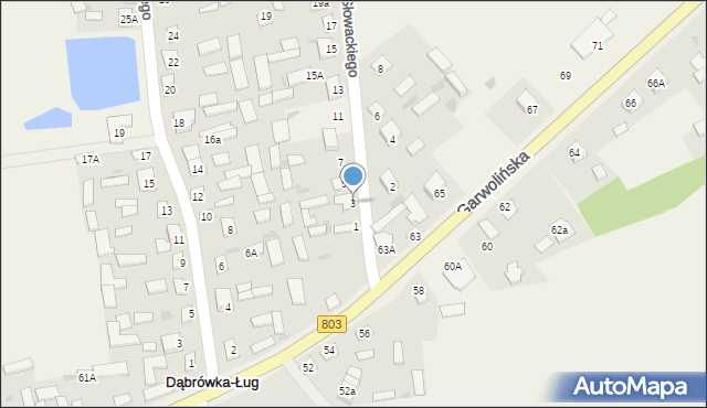 Dąbrówka-Ług, Słowackiego Juliusza, 3, mapa Dąbrówka-Ług