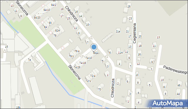 Dębica, Słoneczna, 74/3, mapa Dębicy