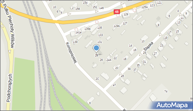 Dęblin, Śląska, 28, mapa Dęblin