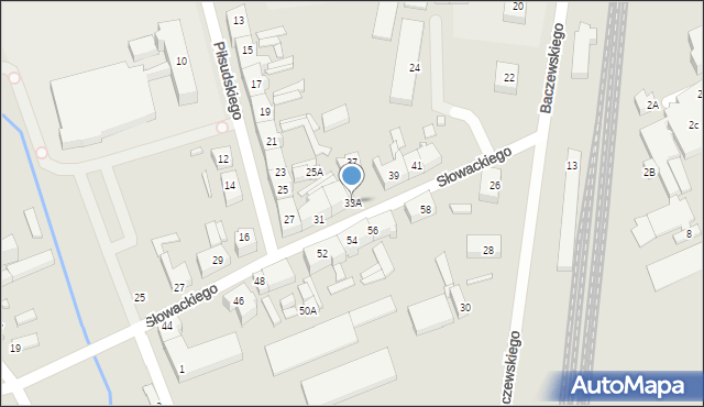 Dębno, Słowackiego Juliusza, 33A, mapa Dębno