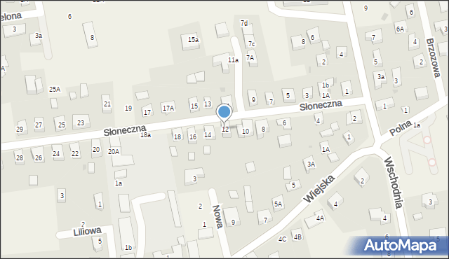 Długołęka, Słoneczna, 12, mapa Długołęka
