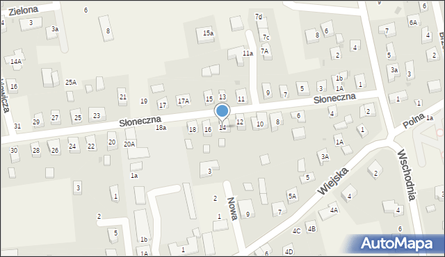 Długołęka, Słoneczna, 14, mapa Długołęka