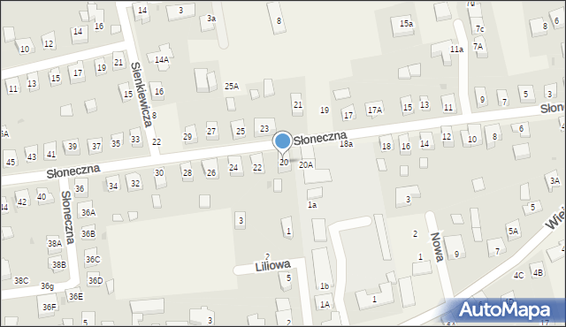 Długołęka, Słoneczna, 20, mapa Długołęka