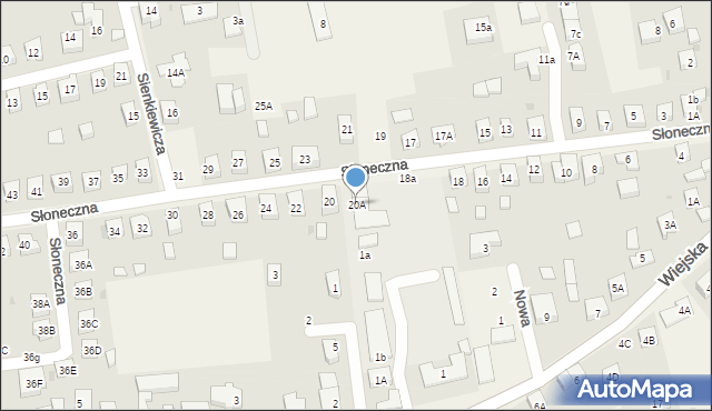 Długołęka, Słoneczna, 20A, mapa Długołęka