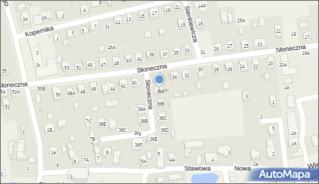 Długołęka, Słoneczna, 36A, mapa Długołęka