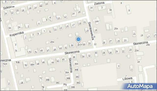 Długołęka, Słoneczna, 37, mapa Długołęka