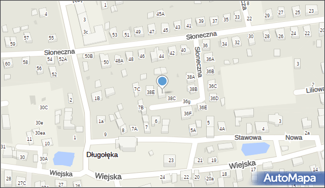 Długołęka, Słoneczna, 38D, mapa Długołęka
