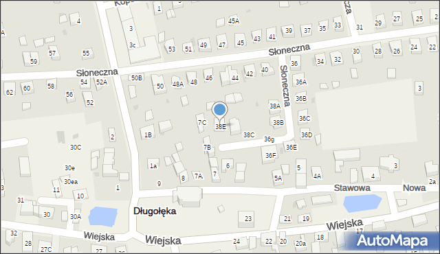 Długołęka, Słoneczna, 38E, mapa Długołęka
