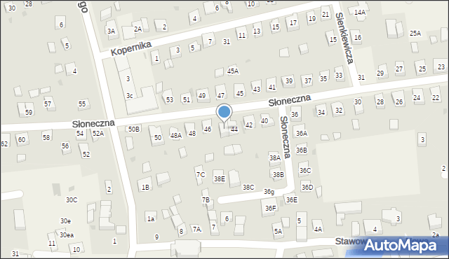 Długołęka, Słoneczna, 44A, mapa Długołęka