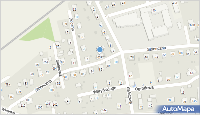 Długołęka, Słoneczna, 63A, mapa Długołęka