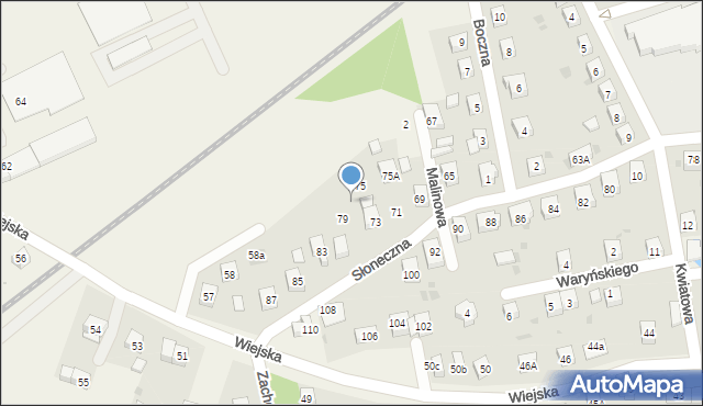 Długołęka, Słoneczna, 77, mapa Długołęka