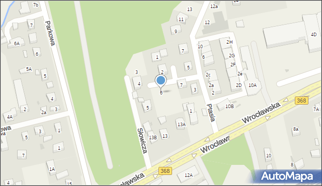 Długołęka, Słowicza, 6, mapa Długołęka