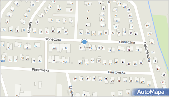 Dobczyce, Słoneczna, 23, mapa Dobczyce
