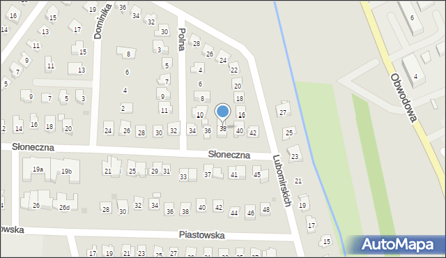 Dobczyce, Słoneczna, 38, mapa Dobczyce