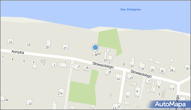 Dobiegniew, Słowackiego Juliusza, 19, mapa Dobiegniew