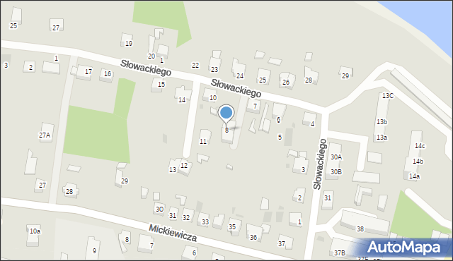 Dobiegniew, Słowackiego Juliusza, 8, mapa Dobiegniew