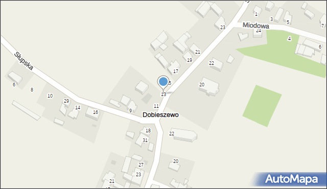 Dobieszewo, Słupska, 13, mapa Dobieszewo