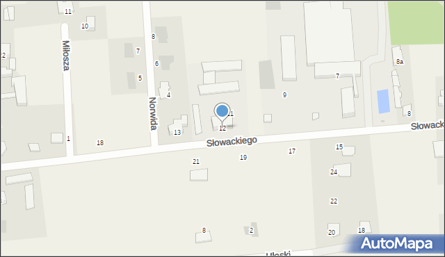 Dobroń, Słowackiego Juliusza, 12, mapa Dobroń