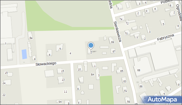 Dobroń, Słowackiego Juliusza, 2, mapa Dobroń