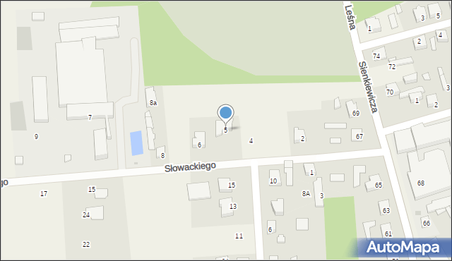 Dobroń, Słowackiego Juliusza, 5, mapa Dobroń