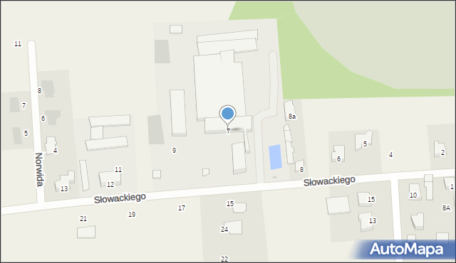 Dobroń, Słowackiego Juliusza, 7, mapa Dobroń