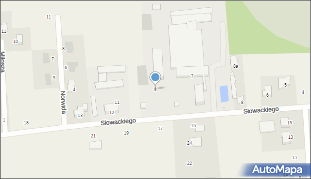 Dobroń, Słowackiego Juliusza, 9, mapa Dobroń