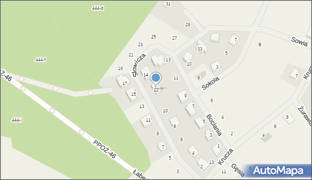 Dolaszewo, Słowicza, 12, mapa Dolaszewo