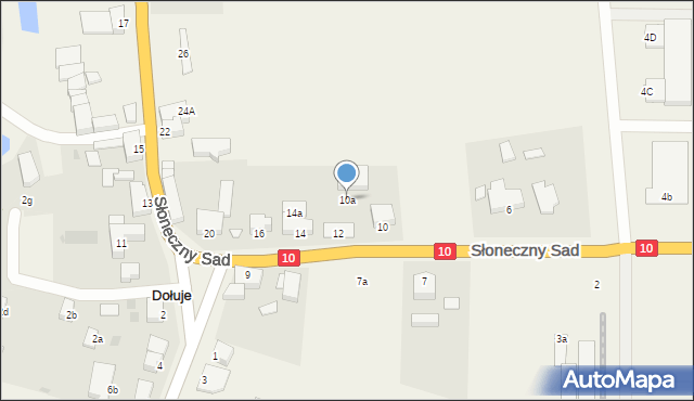 Dołuje, Słoneczny Sad, 10a, mapa Dołuje