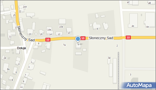 Dołuje, Słoneczny Sad, 7, mapa Dołuje