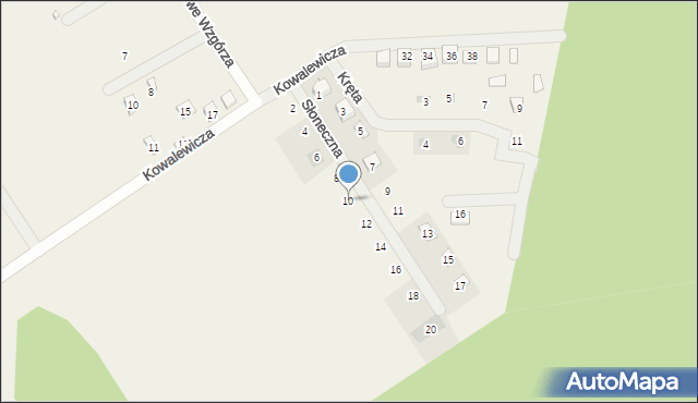 Dominice, Słoneczna, 10, mapa Dominice