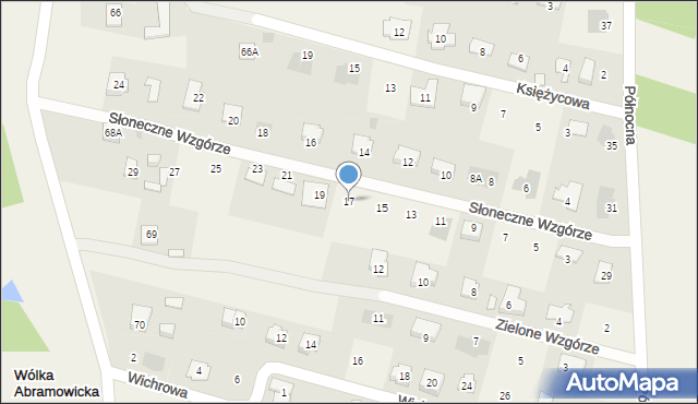 Dominów, Słoneczne Wzgórze, 17, mapa Dominów