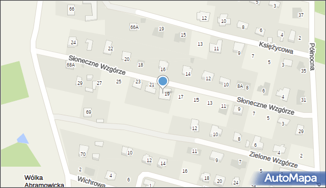 Dominów, Słoneczne Wzgórze, 19A, mapa Dominów