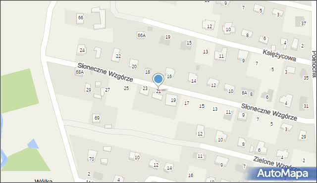 Dominów, Słoneczne Wzgórze, 21, mapa Dominów