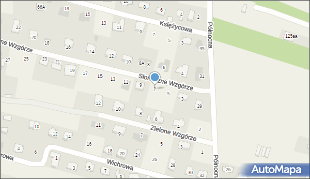 Dominów, Słoneczne Wzgórze, 7, mapa Dominów